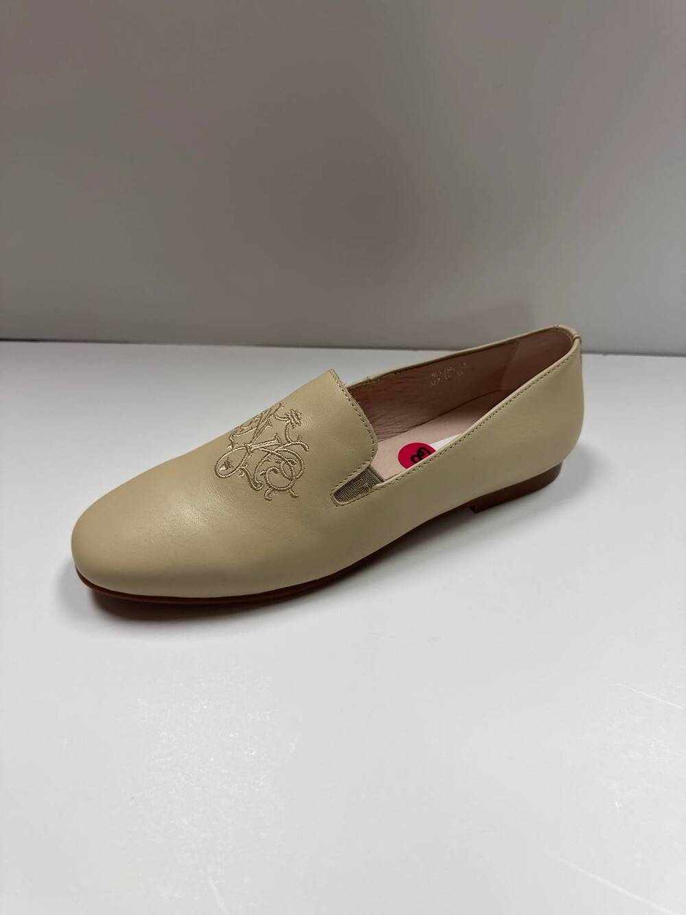 NEW VENETTINI women's seline embroidered glam slip on shoes in stone shiny